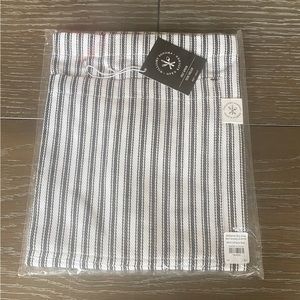 Williams Sonoma navy and white striped striped waist apron